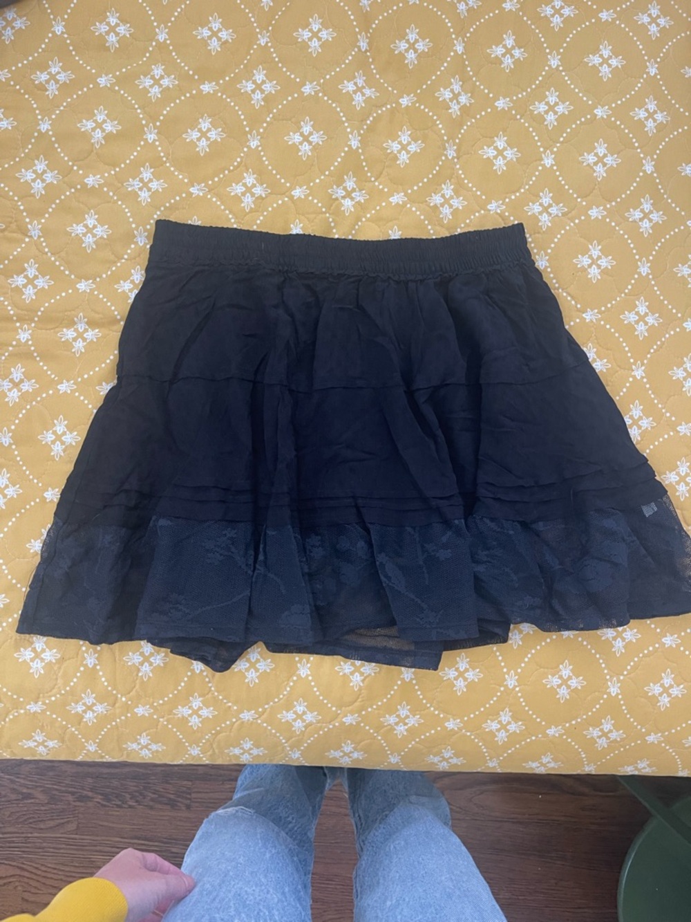 Freepeople Black Tiered Ruffle Skirt - Women